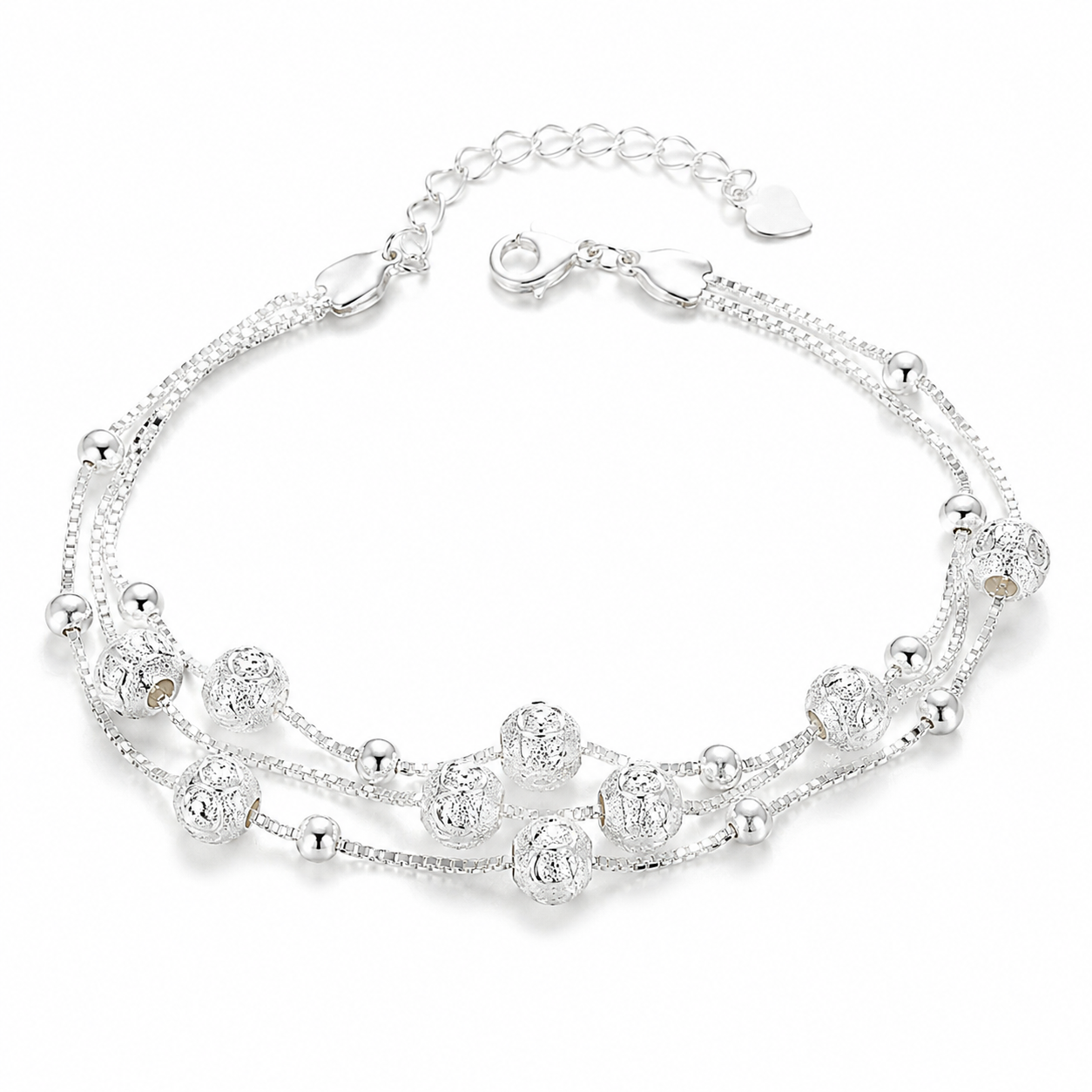 Silver-Plated Square Chain Bracelet Women's main product image