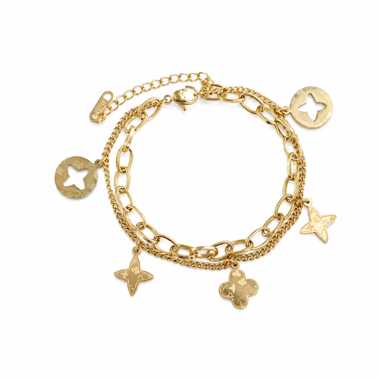 Gold Clover Tassel Bracelet Women's main product image