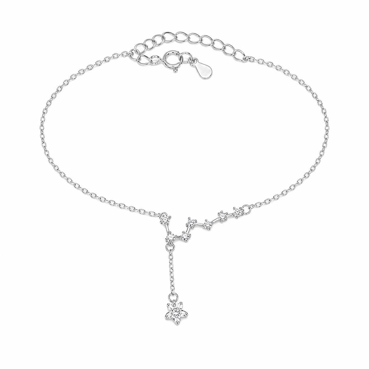 Women’s Copper Star Tassel Bracelet, White Gold Tone, Delicate Fashion Jewellery for Work and Everyday Wear - Style option