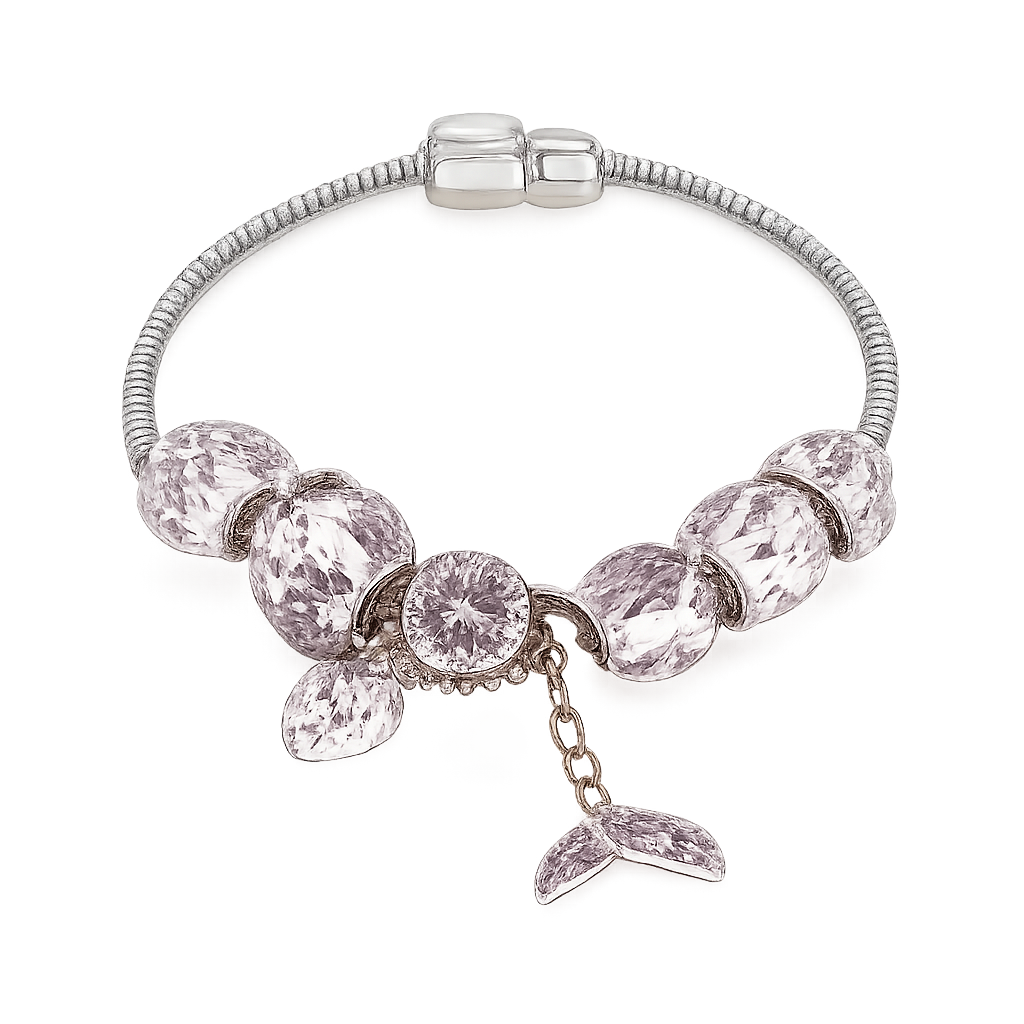Mermaid Bracelet Alloy Charm Bracelet with Pearl main product image